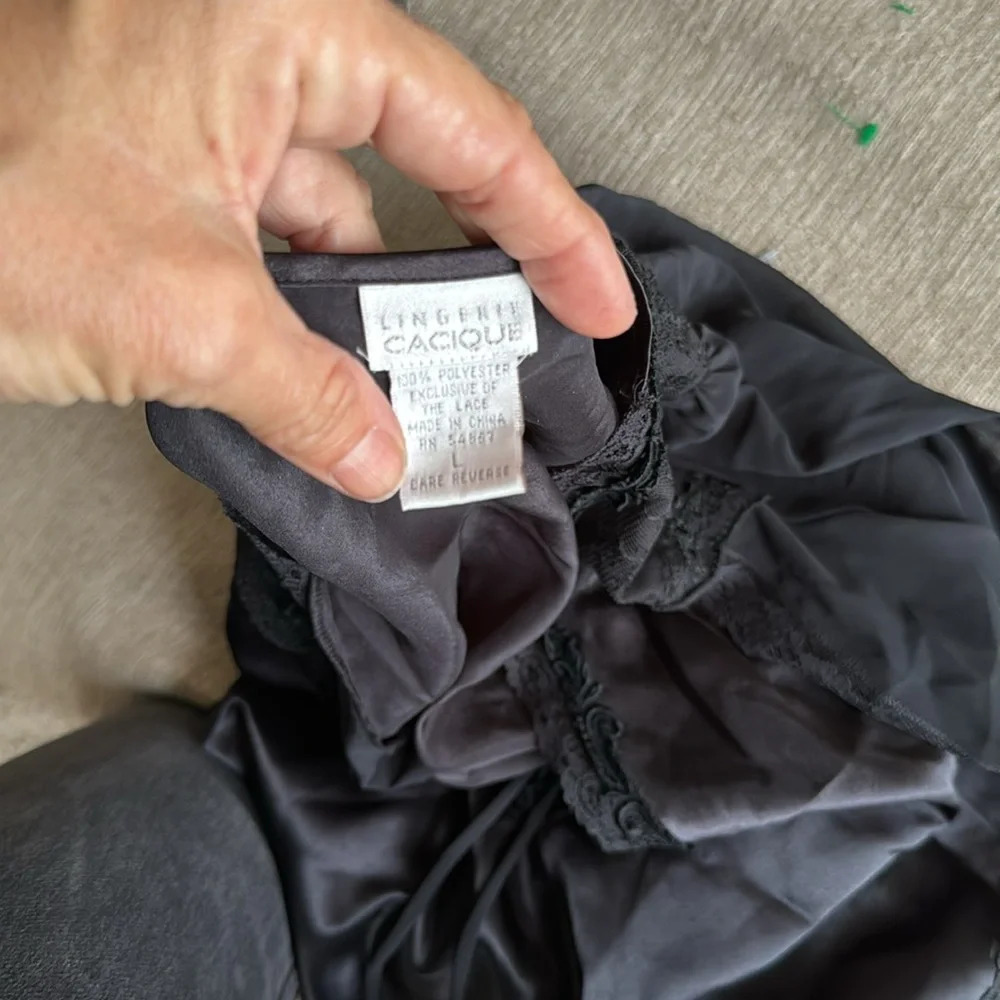 Cacique Black intimate nightie chemise size large - Picture 5 of 9